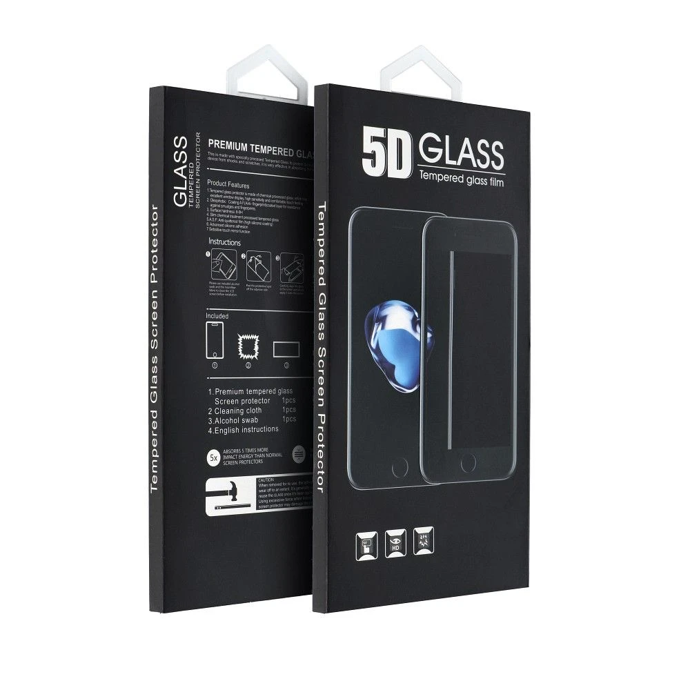 5D Full Glue Tempered Glass - for iPhone 12 / 12 Pro black