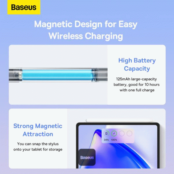 Stylus Baseus Smooth Writing 2 s bezdrátovým nabíjením (aktivní bezdrátová verze), růžová
