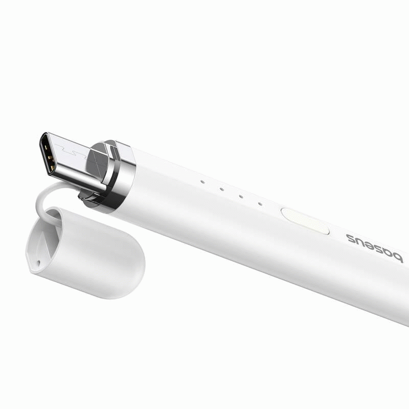 Stylus Baseus Smooth Writing 2 s bezdrátovým nabíjením a kabelem USB/USB-C, bílá