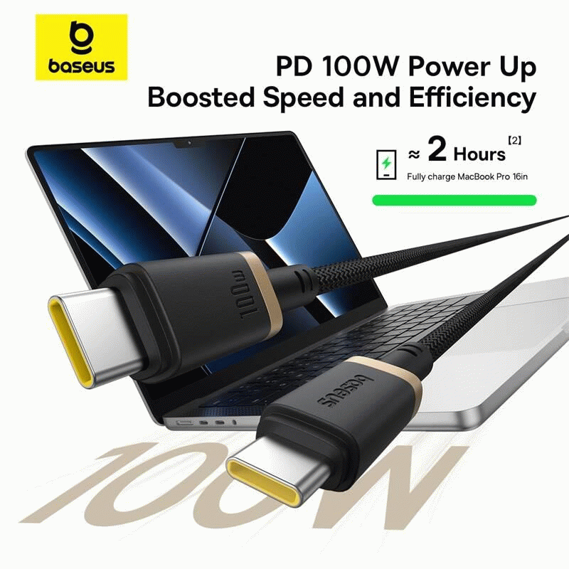 Kabel Baseus Dura USB-C/USB-C 1m 100W, černo/zlatá