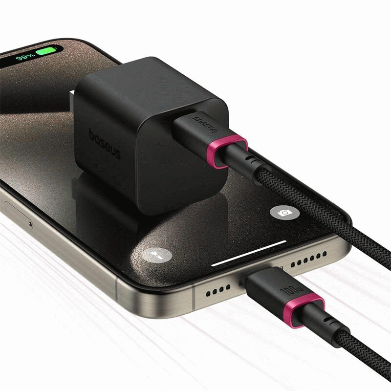 Kabel Baseus Dura USB-C/USB-C 1m 100W, červeno/černá