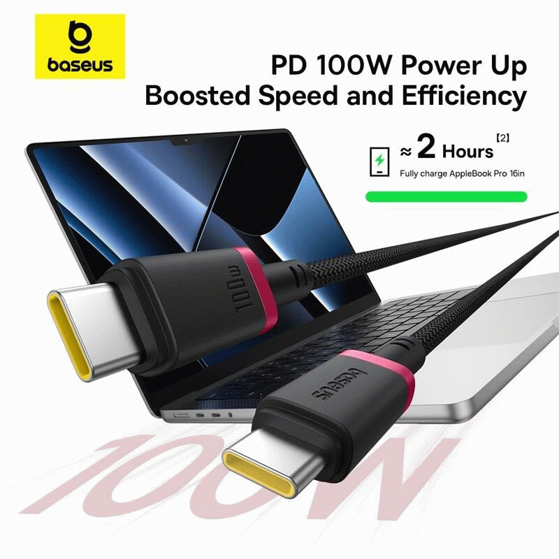 Kabel Baseus Dura USB-C/USB-C 1m 100W, červeno/černá