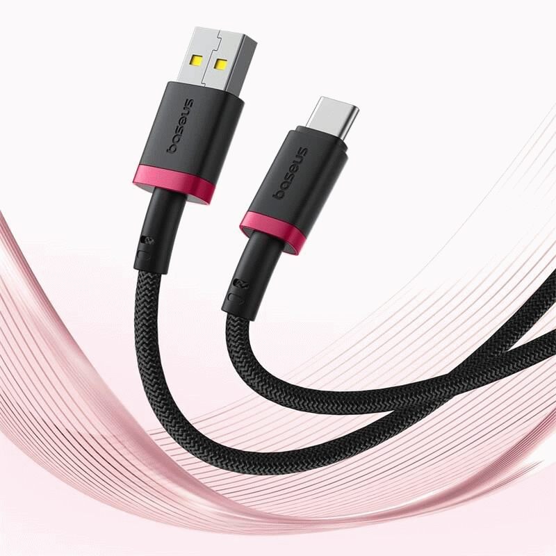 Kabel Baseus Dura USB/USB-C 1m 60W, červeno/černá