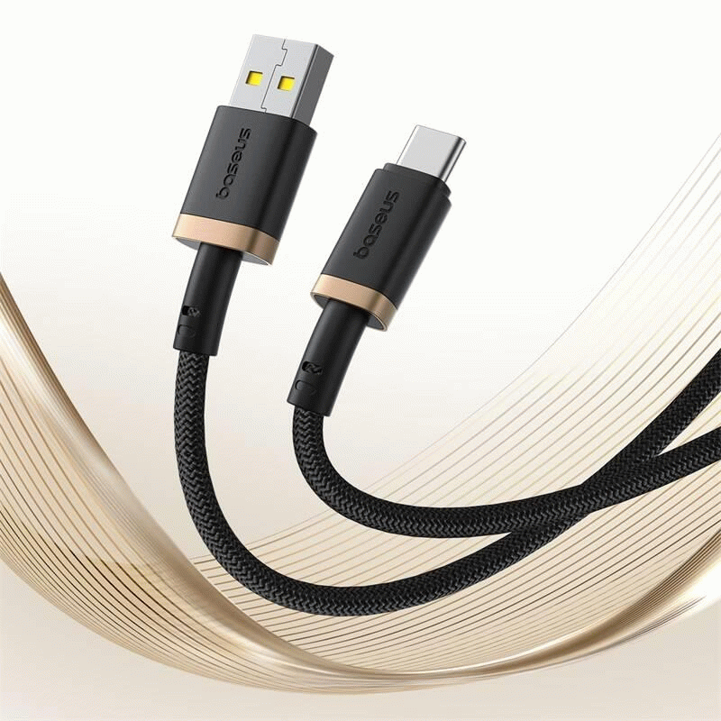 Kabel Baseus Dura USB/USB-C 1m 60W, černo/zlatá