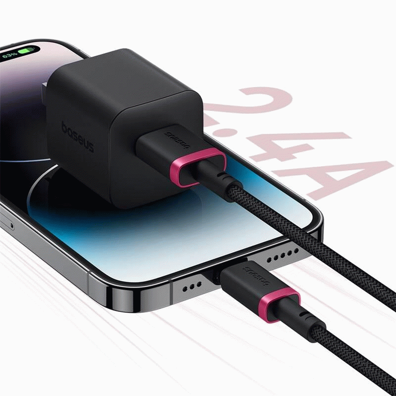 Kabel Baseus Dura USB/Lightning 1m 2.4A, červeno/černá