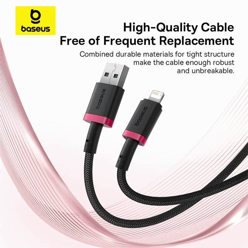Kabel Baseus Dura USB/Lightning 1m 2.4A, červeno/černá