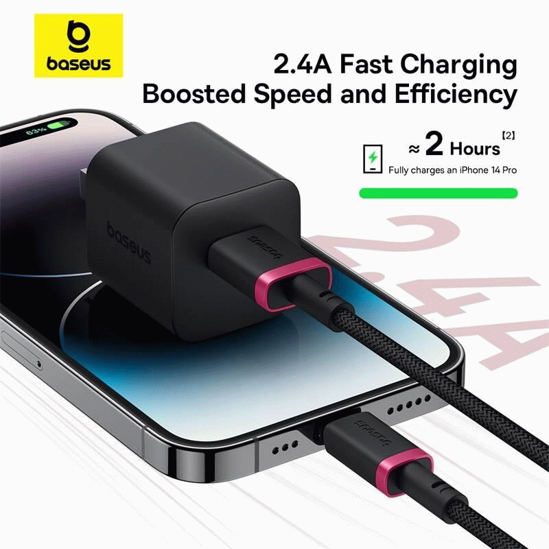 Kabel Baseus Dura USB/Lightning 2m 2.4A, červeno/černá