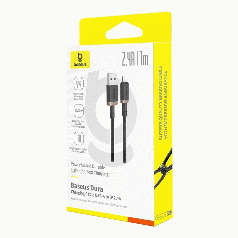 Kabel Baseus Dura USB/Lightning 1m 2.4A, černo/zlatá