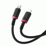 Kabel Baseus Dura USB-C/Lightning 1m 20W, černo/červená