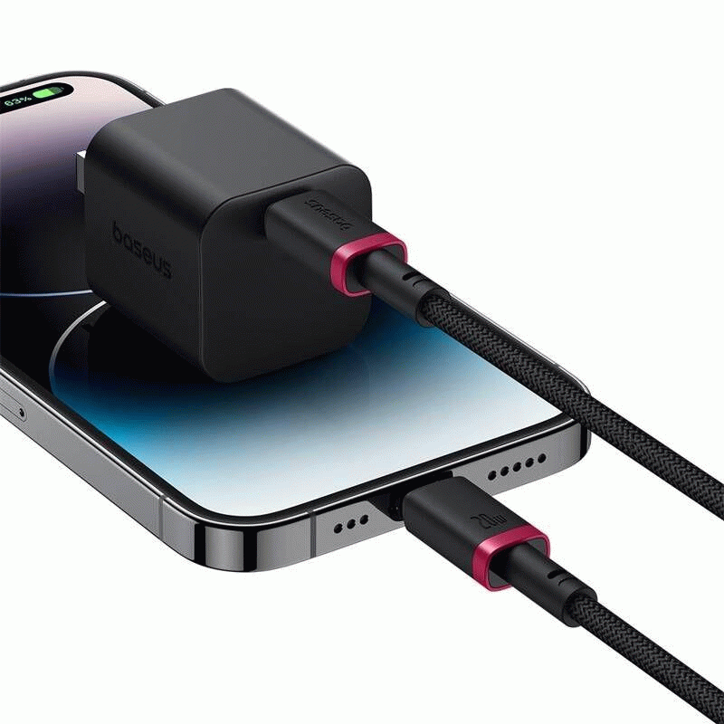 Kabel Baseus Dura USB-C/Lightning 1m 20W, černo/červená