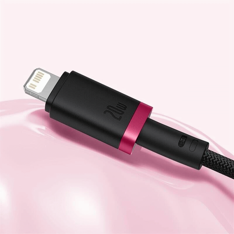 Kabel Baseus Dura USB-C/Lightning 1m 20W, černo/červená