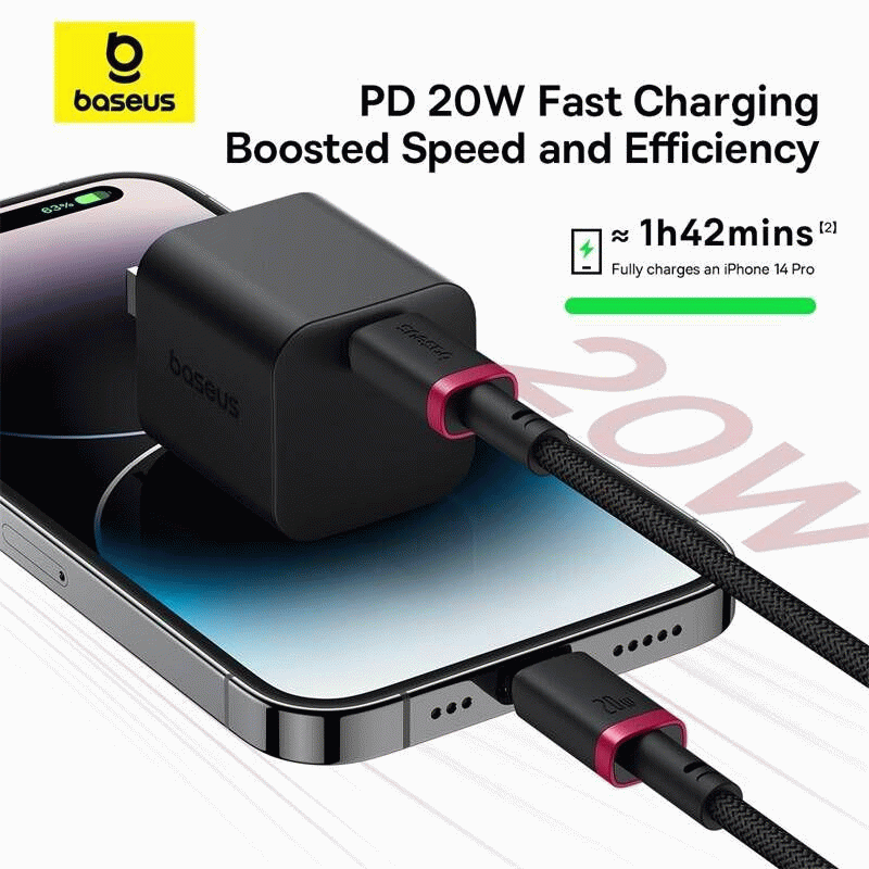 Kabel Baseus Dura USB-C/Lightning 1m 20W, černo/červená
