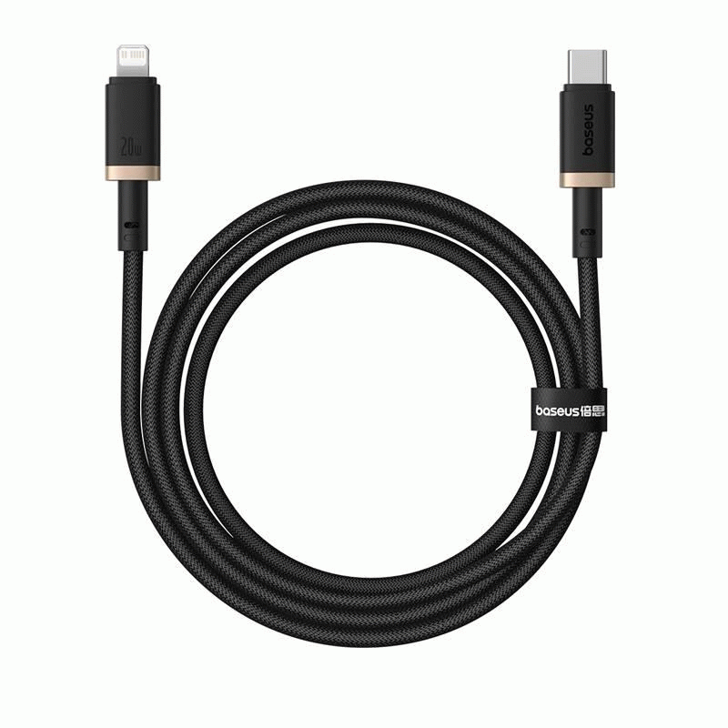 Kabel Baseus Dura USB-C/Lightning 1m 20W, černo/zlatá