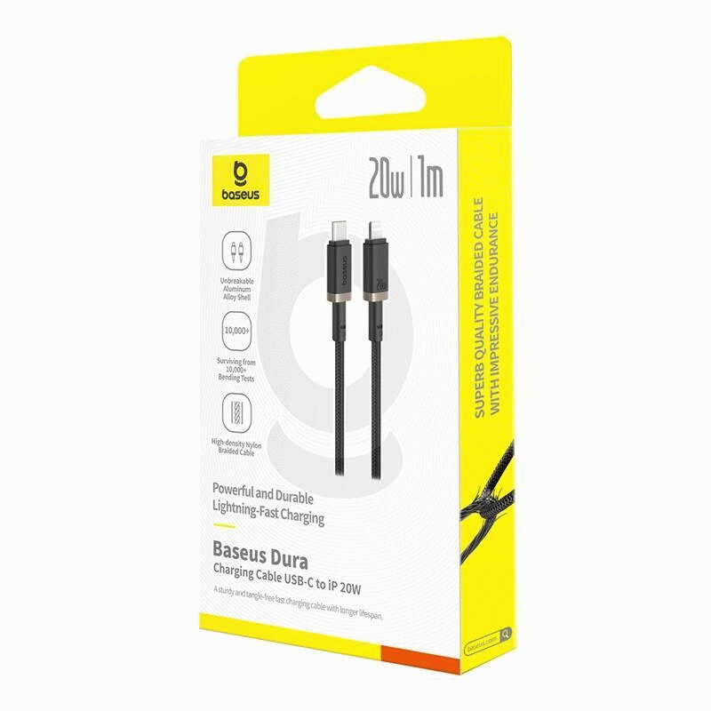 Kabel Baseus Dura USB-C/Lightning 1m 20W, černo/zlatá