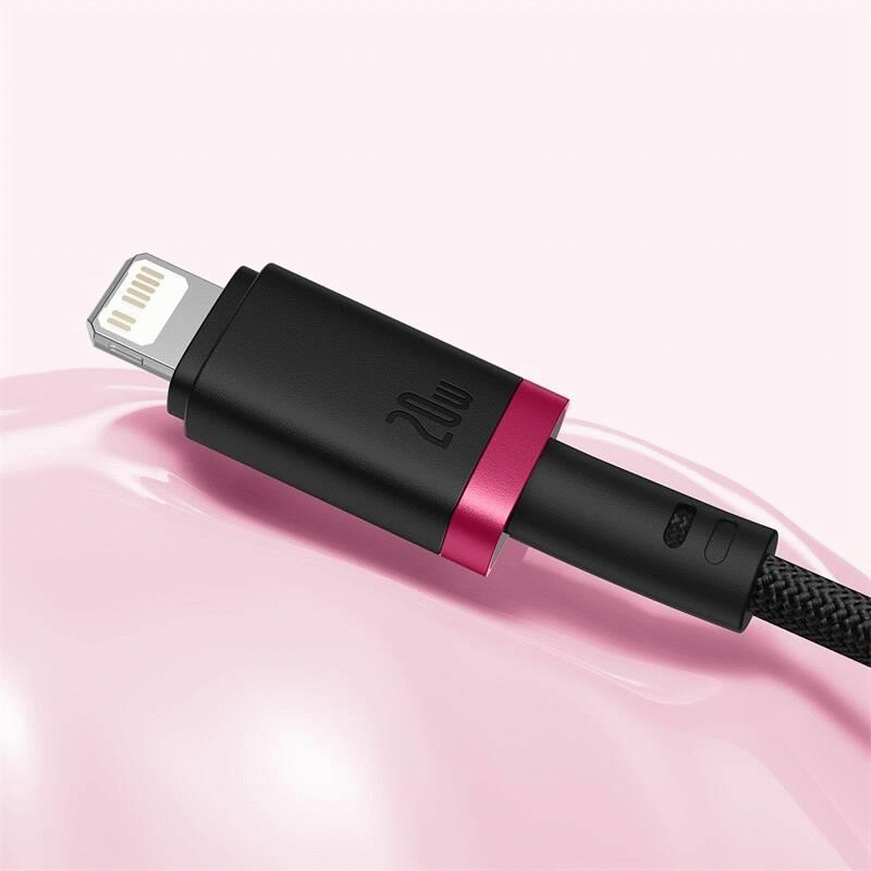 Kabel Baseus Dura USB-C/Lightning 2m 20W, černo/červená