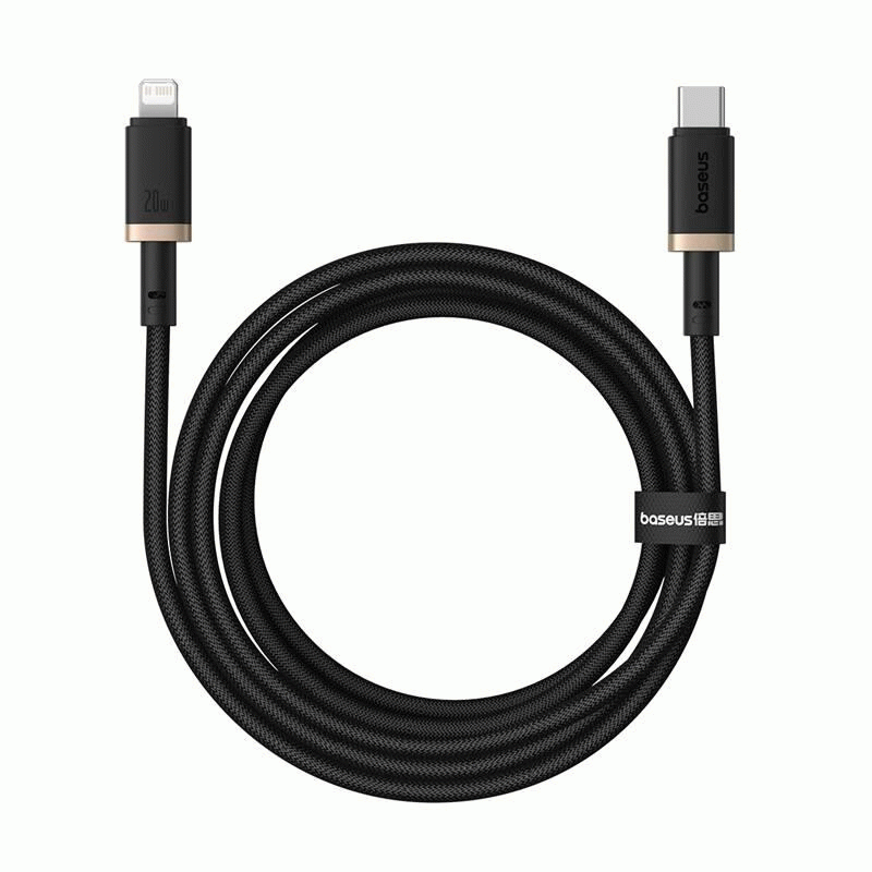 Kabel Baseus Dura USB-C/Lightning 2m 20W, černo/zlatá