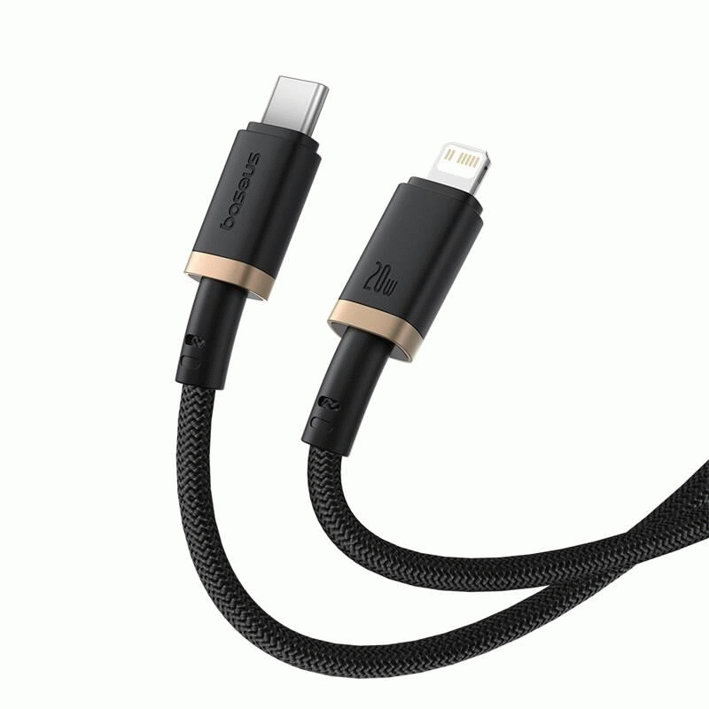 Kabel Baseus Dura USB-C/Lightning 2m 20W, černo/zlatá