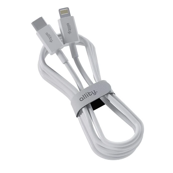 Kabel Allity AUC-03 USB-C/Lightning 1m 27W, bílá