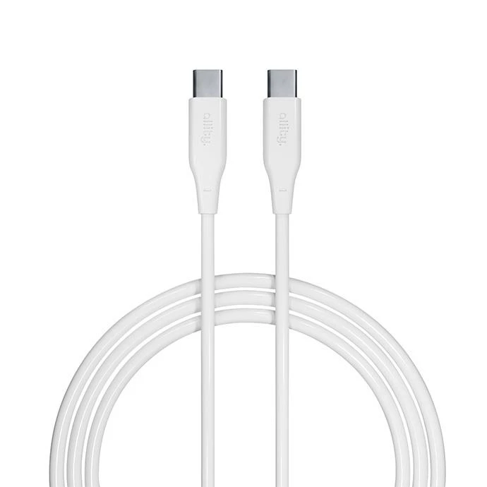 Kabel Allity AUC-02 USB-C/USB-C 1m 100W, bílá