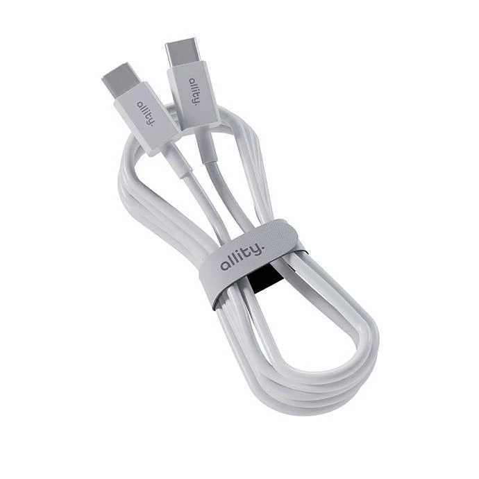 Kabel Allity AUC-03 USB-C/USB-C 2m 100W, bílá