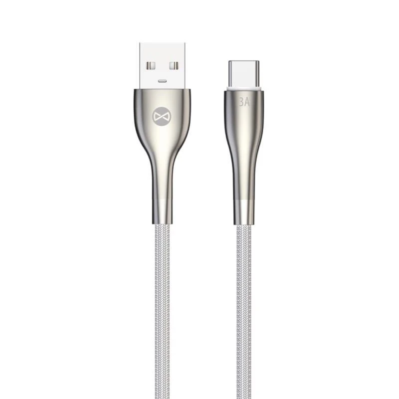 Kabel Forever Sleek USB/USB-C 1m 3A, bílá