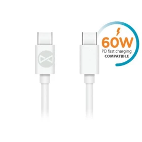 Kabel Forever USB-C/USB-C 1m 3A, bílá