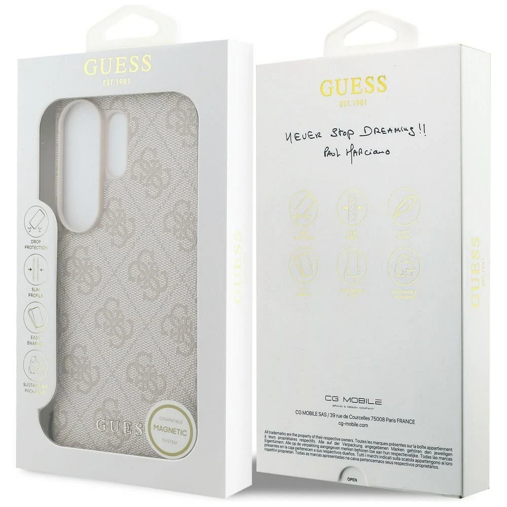 GUESS case for SAMSUNG S26 Ultra GUHMS26LGF4GPI (PU 4G Classic Logo with Charm) pink