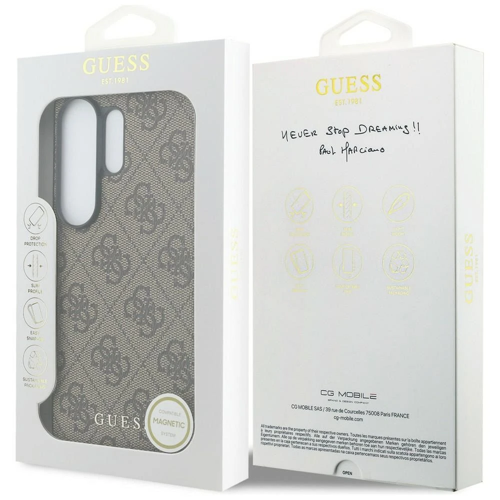 GUESS case for SAMSUNG S26 Ultra GUHMS26LGF4GBR (PU 4G Classic Logo with Charm) brown