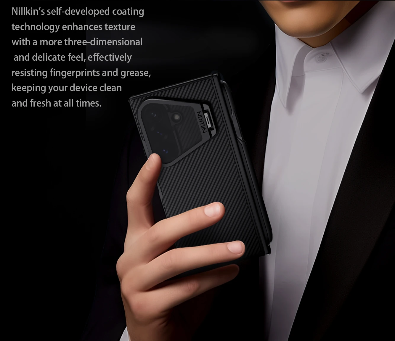 Nillkin CamShield Prop Magnetic Pen Slot (Transparent Lens) Zadní Kryt pro Samsung Galaxy Z Fold 8 Ultra Black