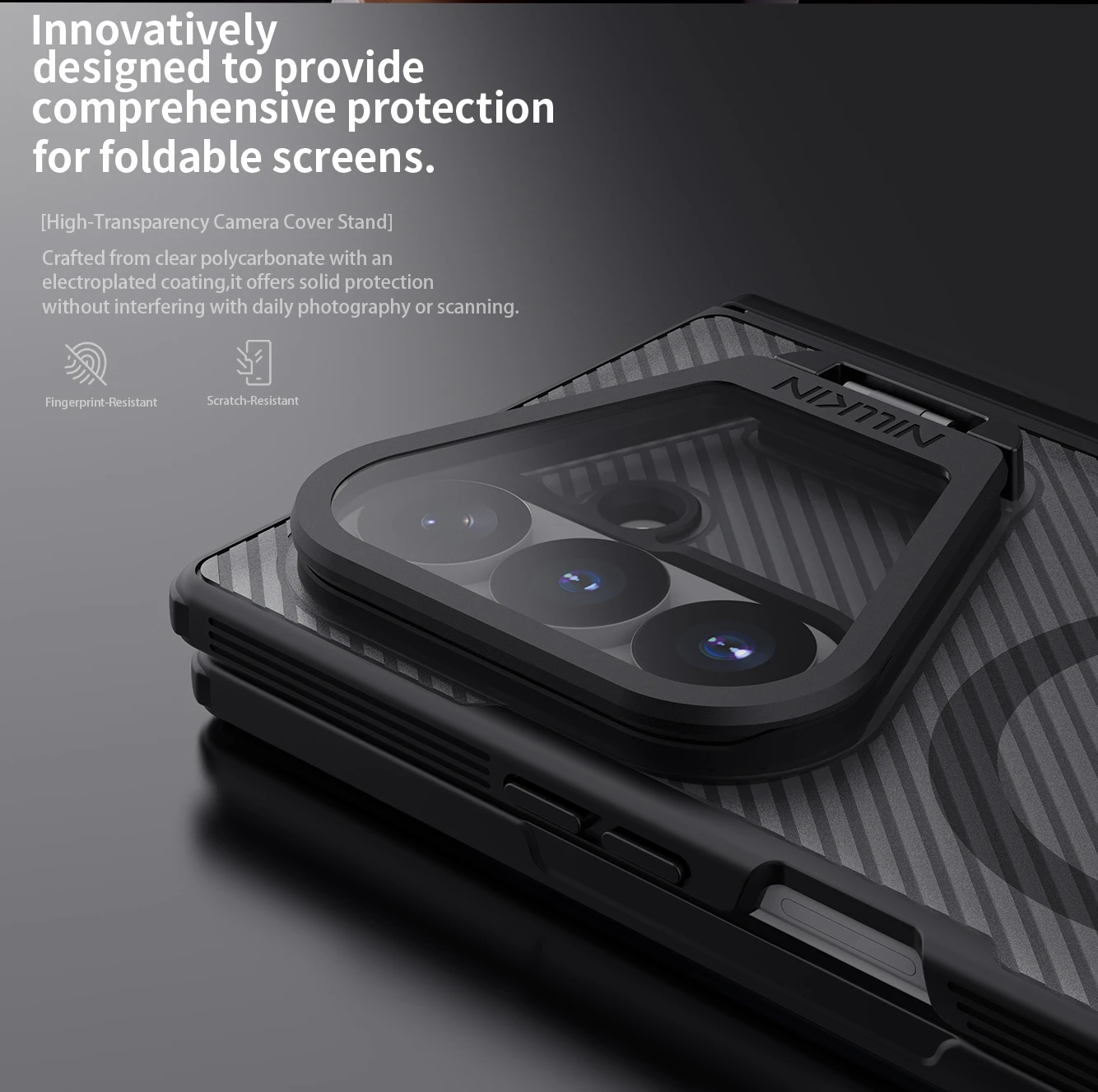 Nillkin CamShield Prop Magnetic (Transparent Lens) Zadní Kryt pro Samsung Galaxy Z Fold 8 Ultra Transparent Black