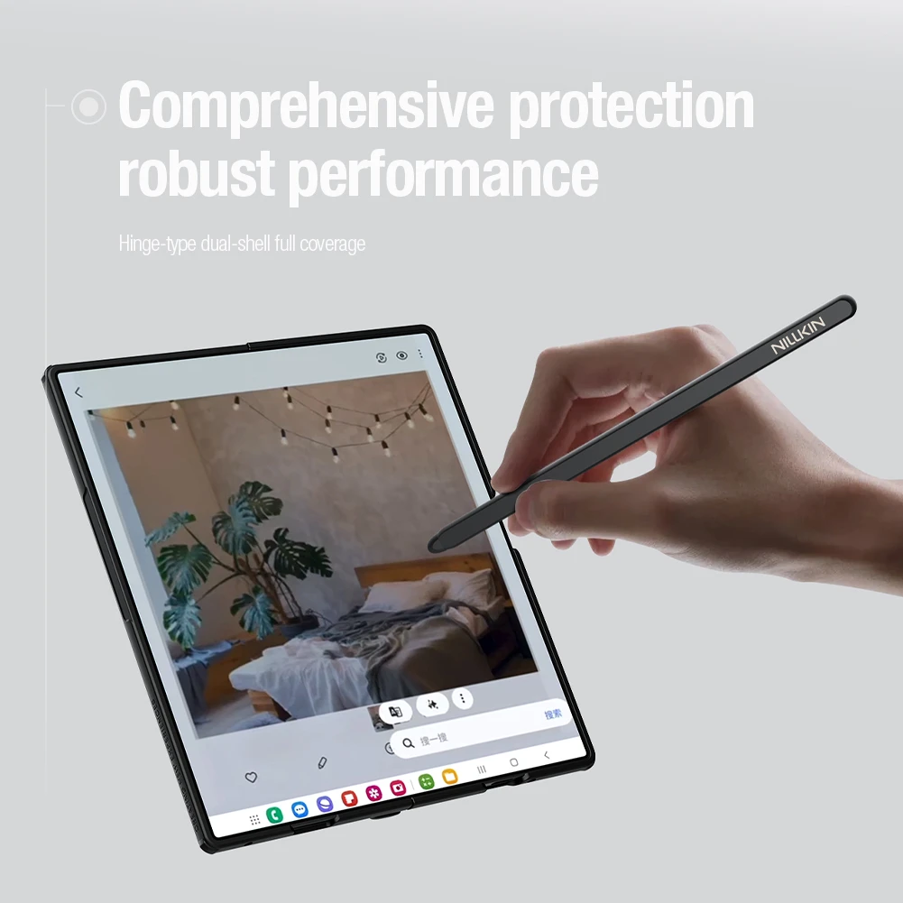 Nillkin Super Frosted FOLD Magnetic Pen Slot Zadní Kryt pro Samsung Galaxy Z Fold 8 Ultra Transparent Black