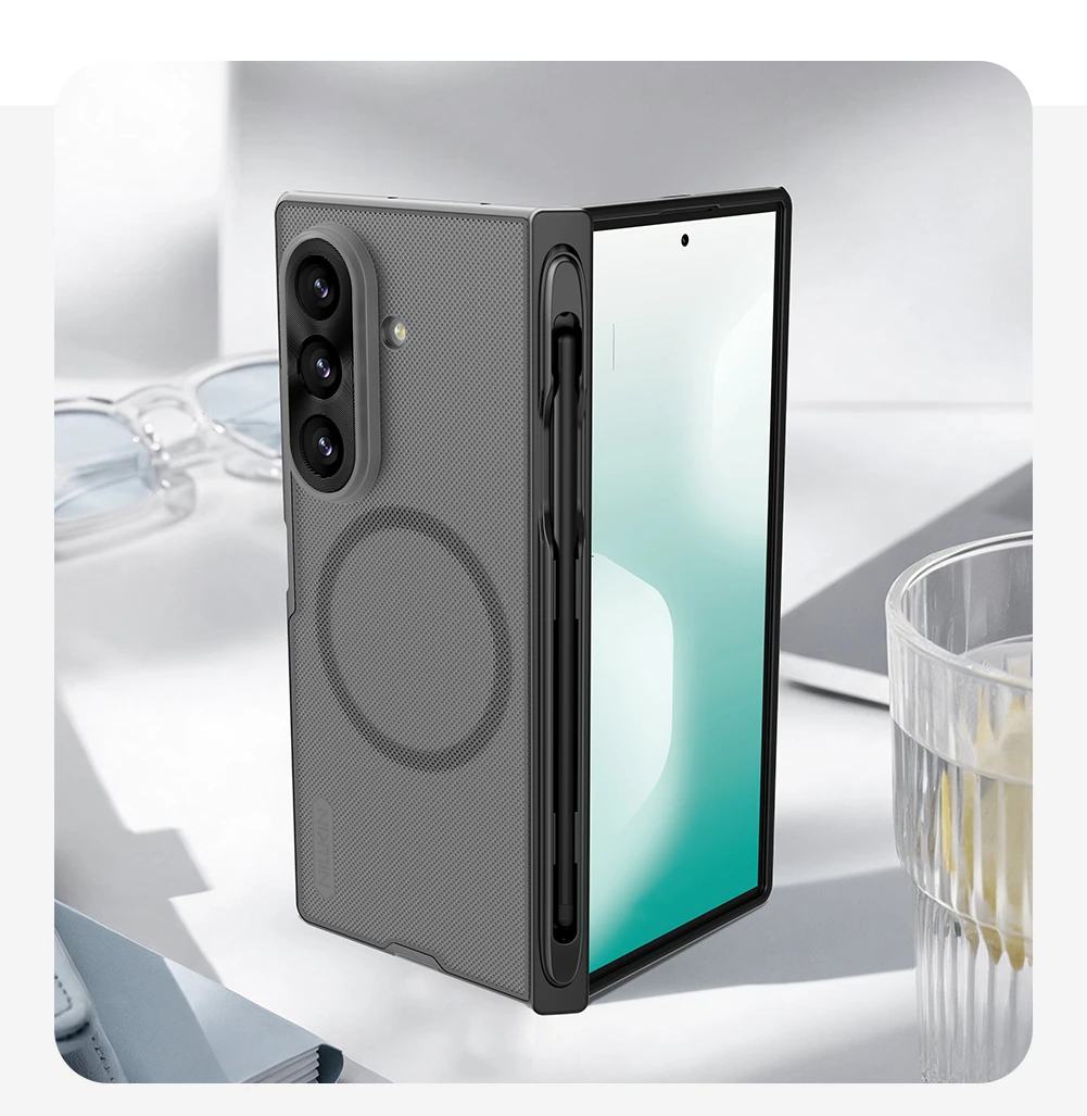 Nillkin Super Frosted FOLD Magnetic Pen Slot Zadní Kryt pro Samsung Galaxy Z Fold 8 Ultra Black