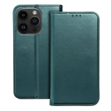 Flip case for iPhone 15 PLUS Smart Magneto dark green