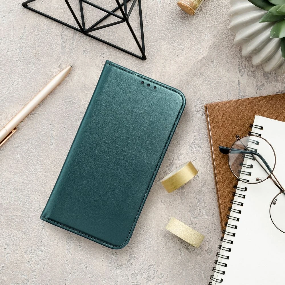 Flip case for iPhone 15 PLUS Smart Magneto dark green
