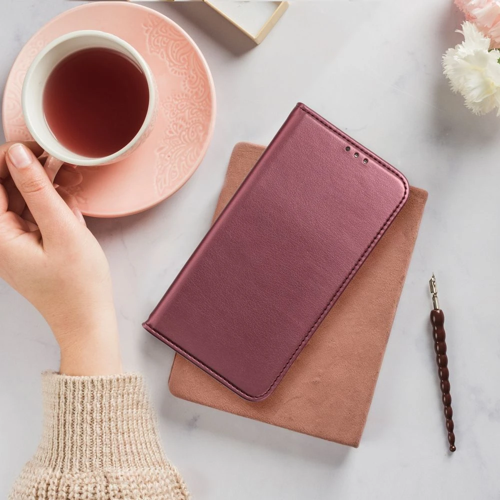 Flip case for Motorola EDGE 70 Smart Magneto burgundy