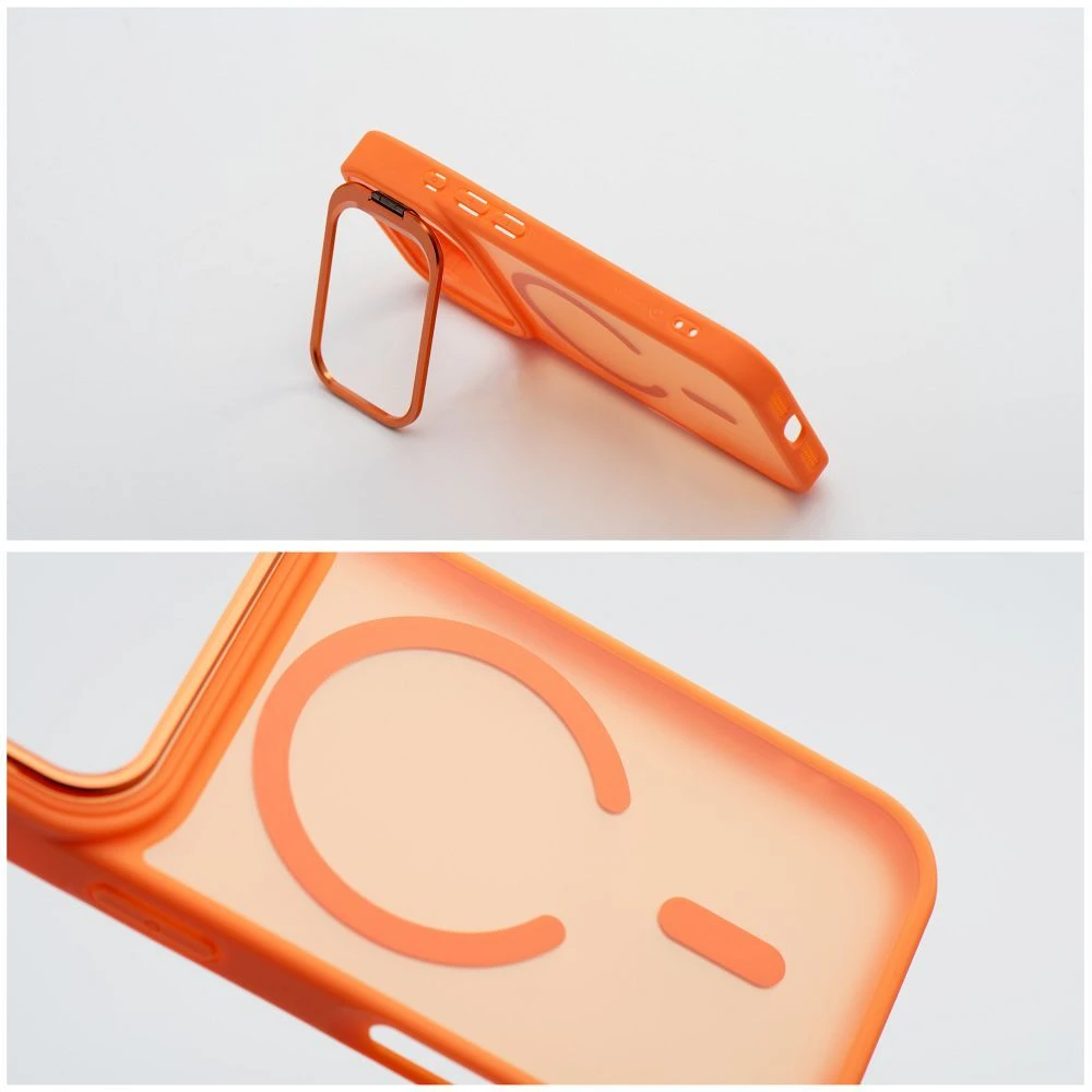Case for iPhone 17 Pro / 18 Pro Forcell F-Protect Shadow Stand Premium compatible with MagSafe orange
