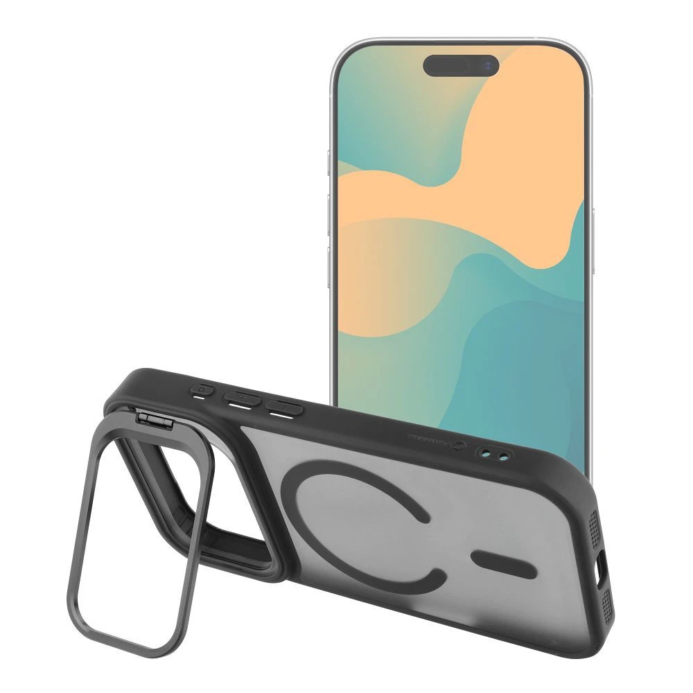 Case for iPhone 16 PRO Forcell F-Protect Shadow Stand Premium compatible with MagSafe black