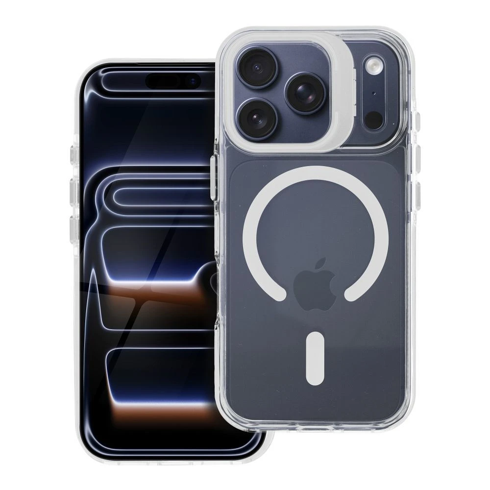 Case for iPhone 17 Pro Max / 18 Pro Max (low camera edge) Lens Mag Cover compatible with MagSafe white