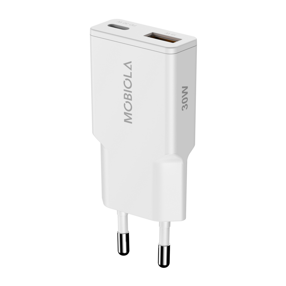 Mobiola 30W (USB-A / USB-C) bílá