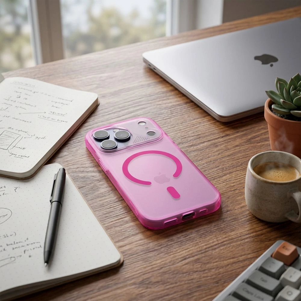 Case for iPhone 16 PRO Aurora compatible with MagSafe pink