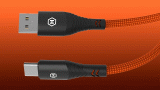Magnetický kabel Hammer USB/USB-C 65W 1m, oranžová