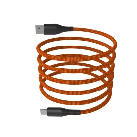 Magnetický kabel Hammer USB/USB-C 65W 1m, oranžová