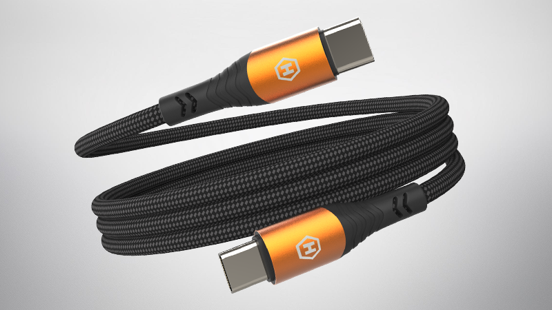Magnetický kabel Hammer USB-C/USB-C 100W 1m, černá
