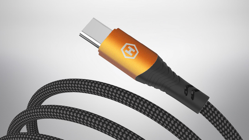Magnetický kabel Hammer USB-C/USB-C 100W 1m, černá