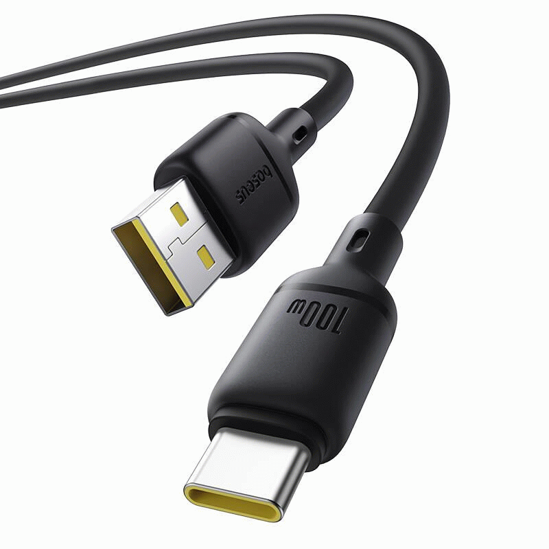 Kabel Baseus Silky USB/USB-C 1m 100W, černá
