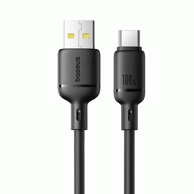 Kabel Baseus Silky USB/USB-C 1m 100W, černá