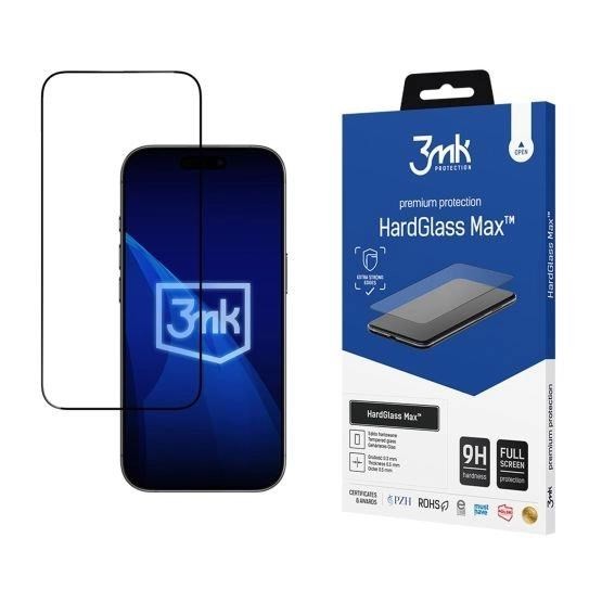 Tvrzené sklo 3mk HardGlass Max pro Apple iPhone 16 Pro/ 17