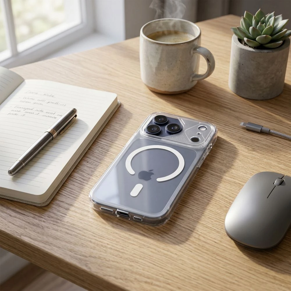 Case for iPhone 17 Pro Aurora compatible with MagSafe white