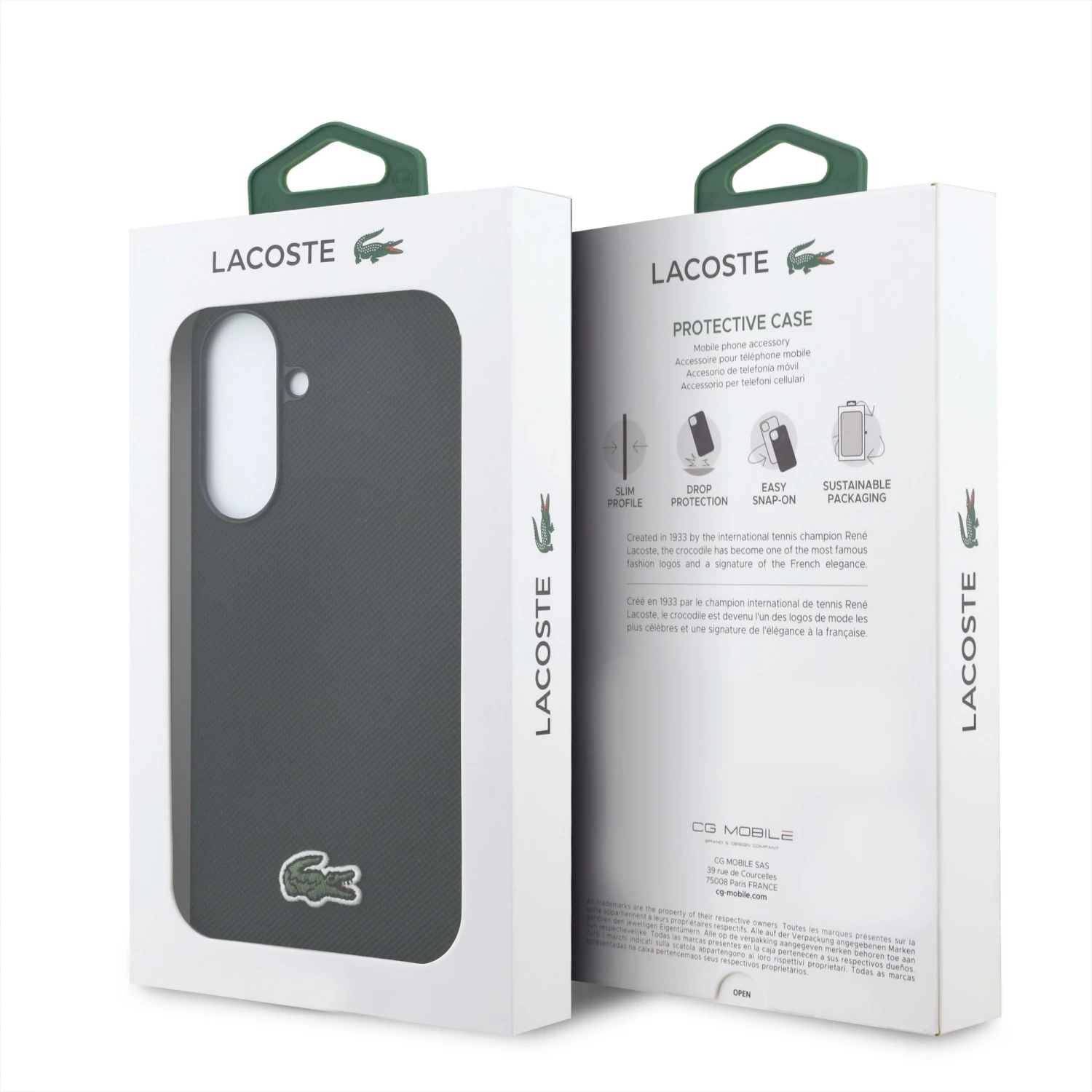Lacoste Iconic Petit Pique Woven Logo MagSafe Zadní Kryt pro Samsung Galaxy A57 Black