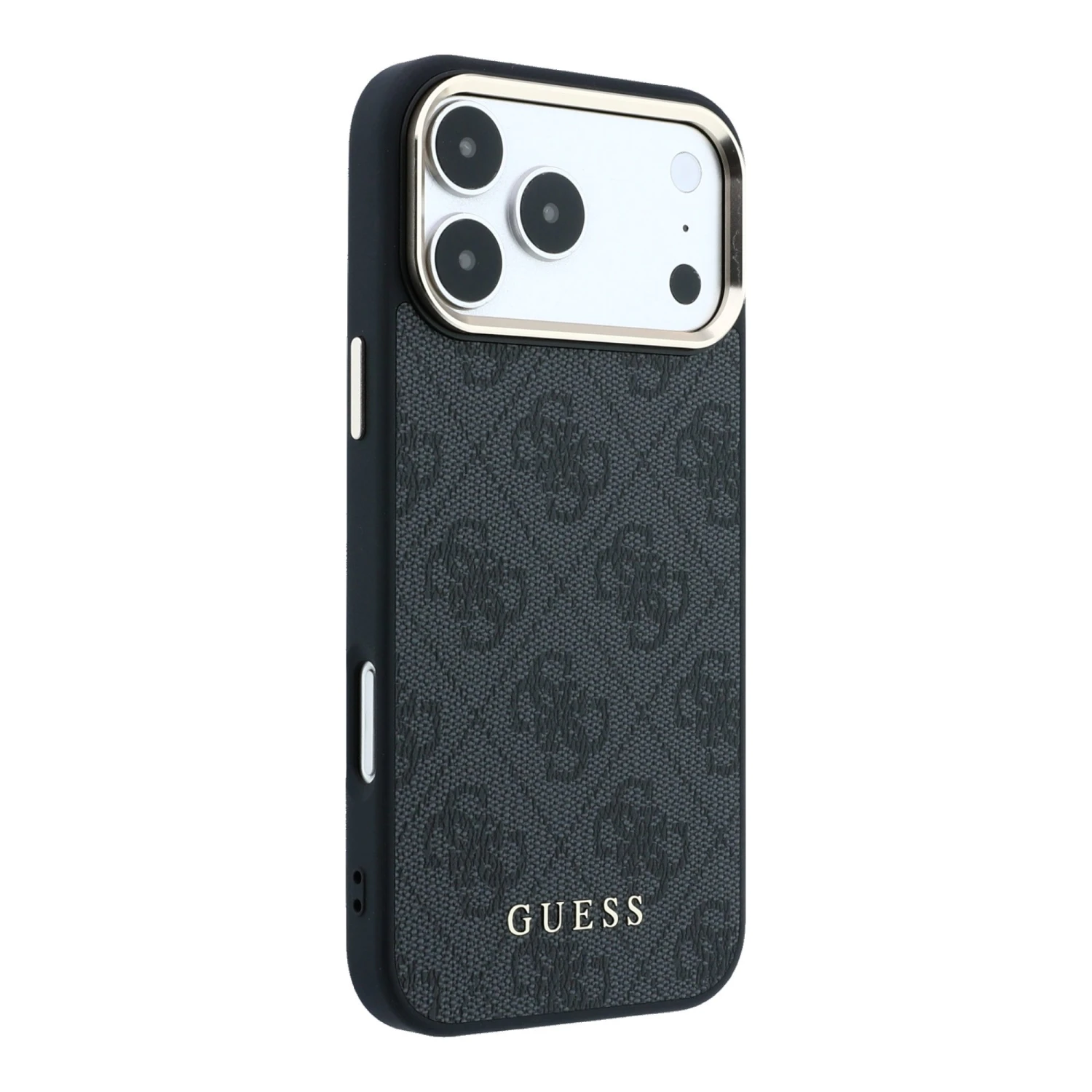 Guess PU Leather 4G Gold Frame MagSafe Zadní Kryt pro iPhone 18 Pro Max Black